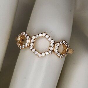 Bee Hive Ring Gold-toned S925